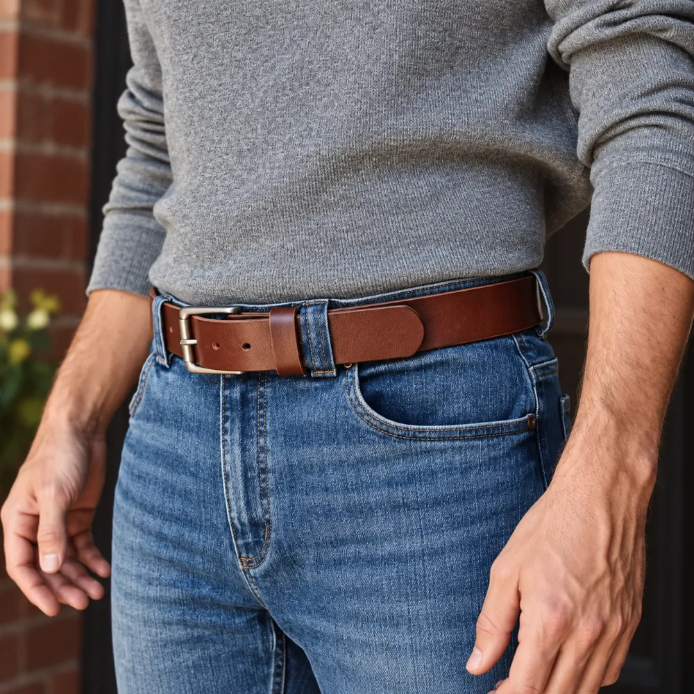 100% Handmade Full-Grain Buffalo Leather Belt – Built to Last