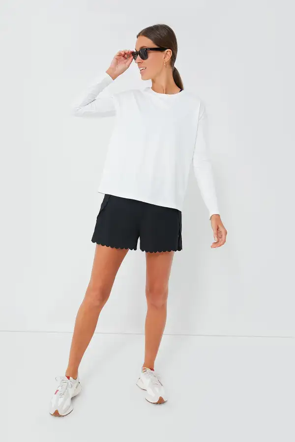 Black Scallop Marisa Tennis Short