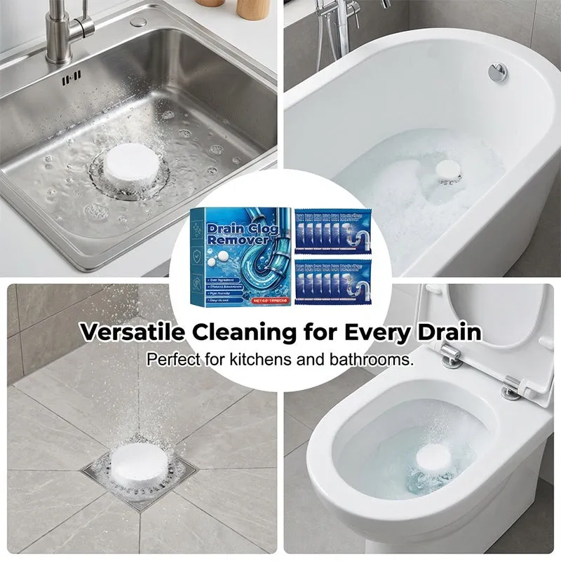 Effervescent tablets for clearing drain clogs – reliably dissolve hair, grease, and dirt – work quickly and gently – for the kitchen, bathroom, and sink