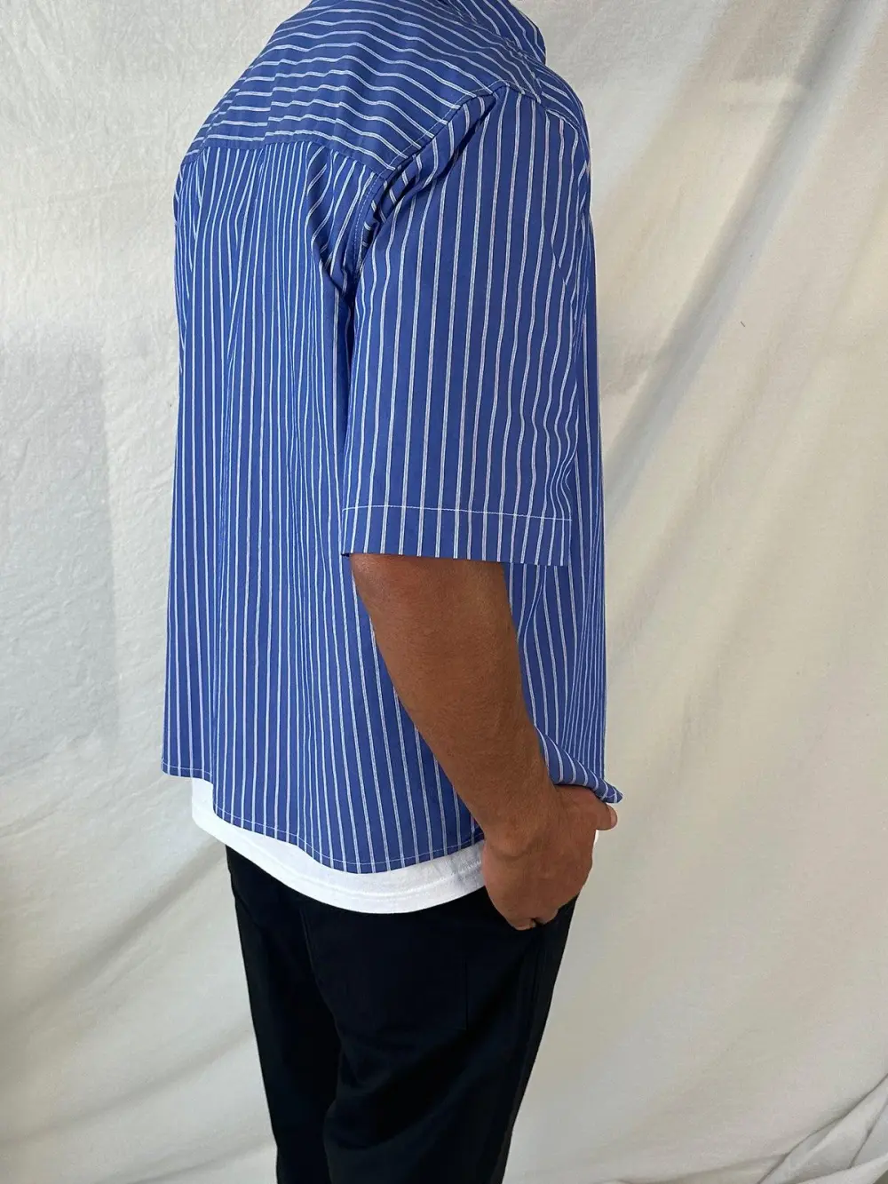 Casual Soft And Comfortable Striped Blue Shirt