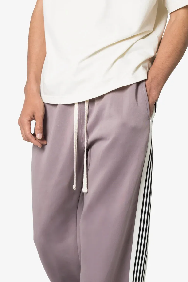 GRAY PURPLE STRIPE ACCENTED SWEATPANTS