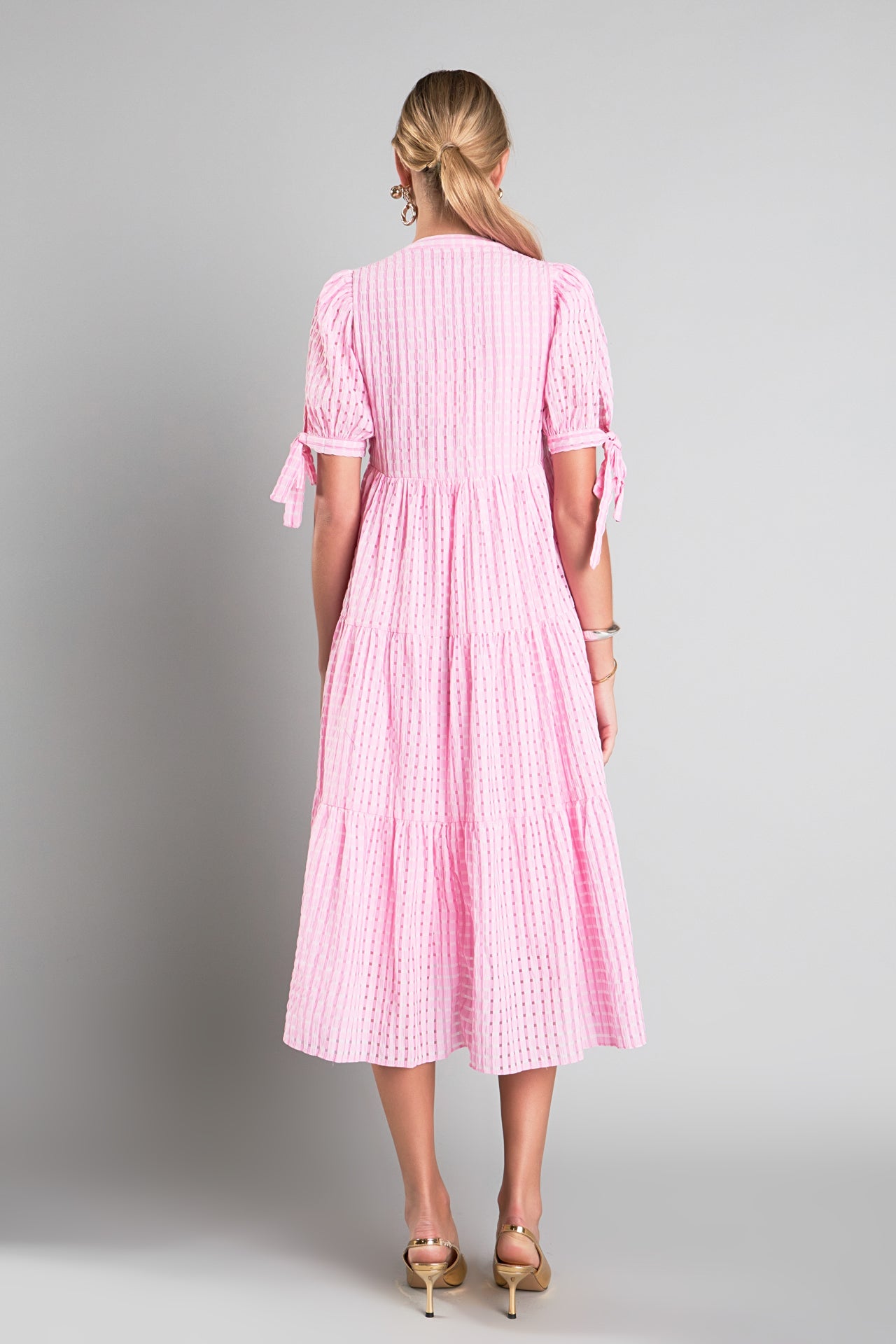 Gingham Tiered Midi Dress