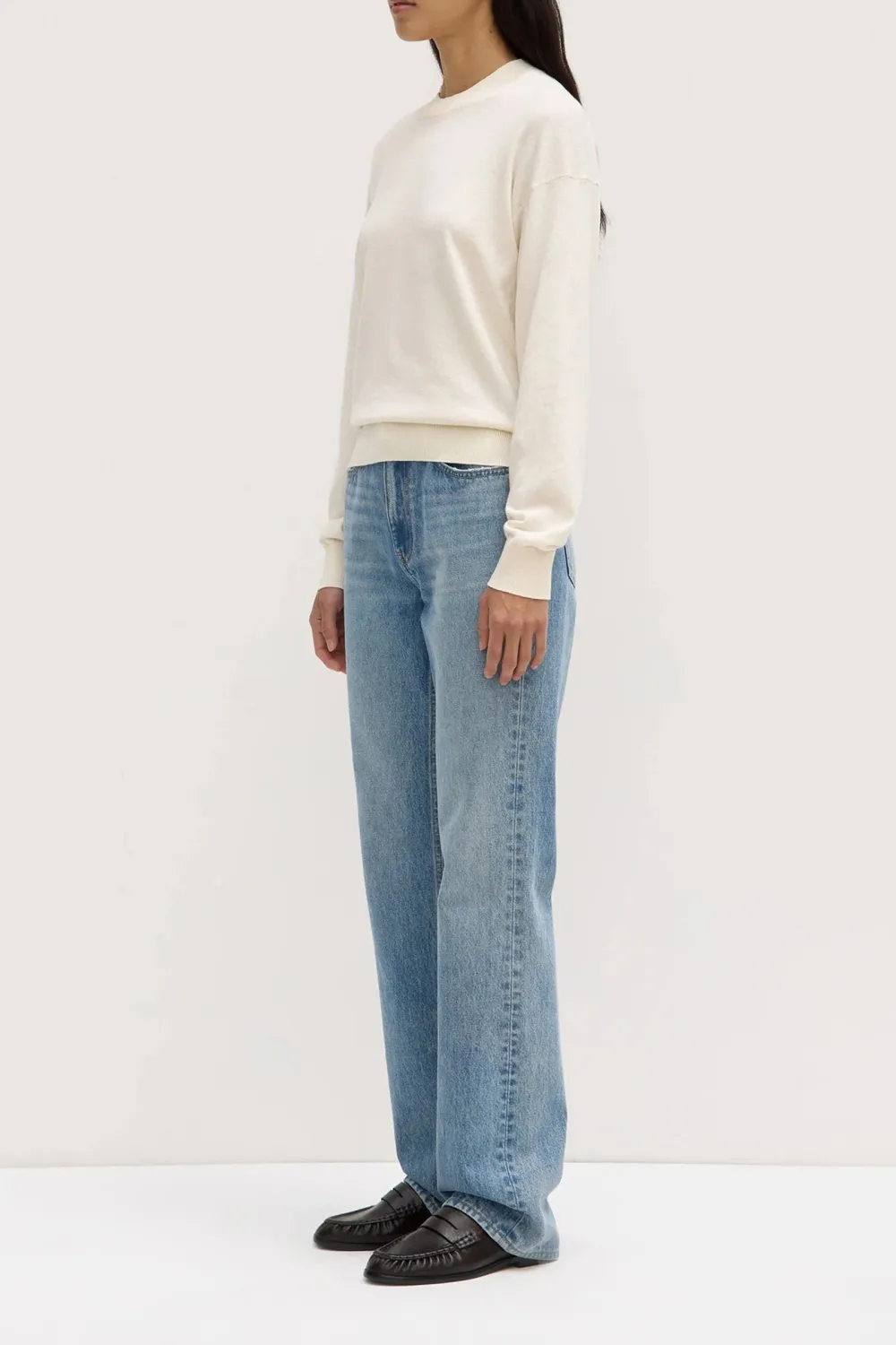 Round Neck Cotton Knit Sweater