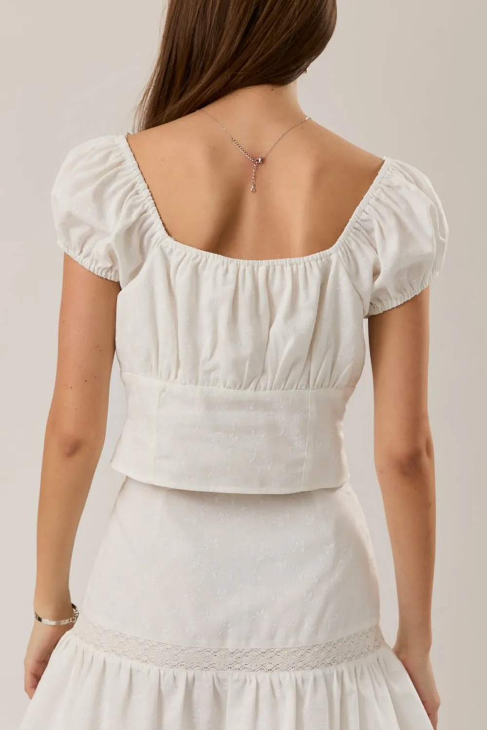 Lace Cap Sleeve Linen Top