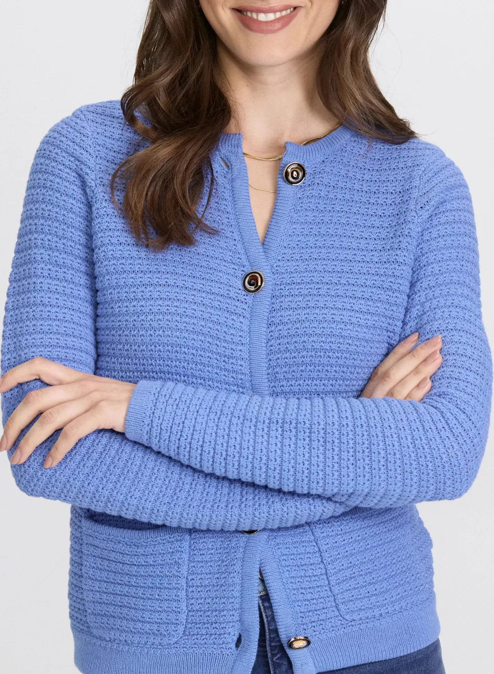 Red Textured Knit Cardigan