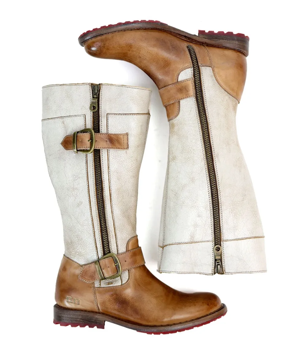 Women's Wide Calf Lug Sole Leather Heritage Knee High Boots