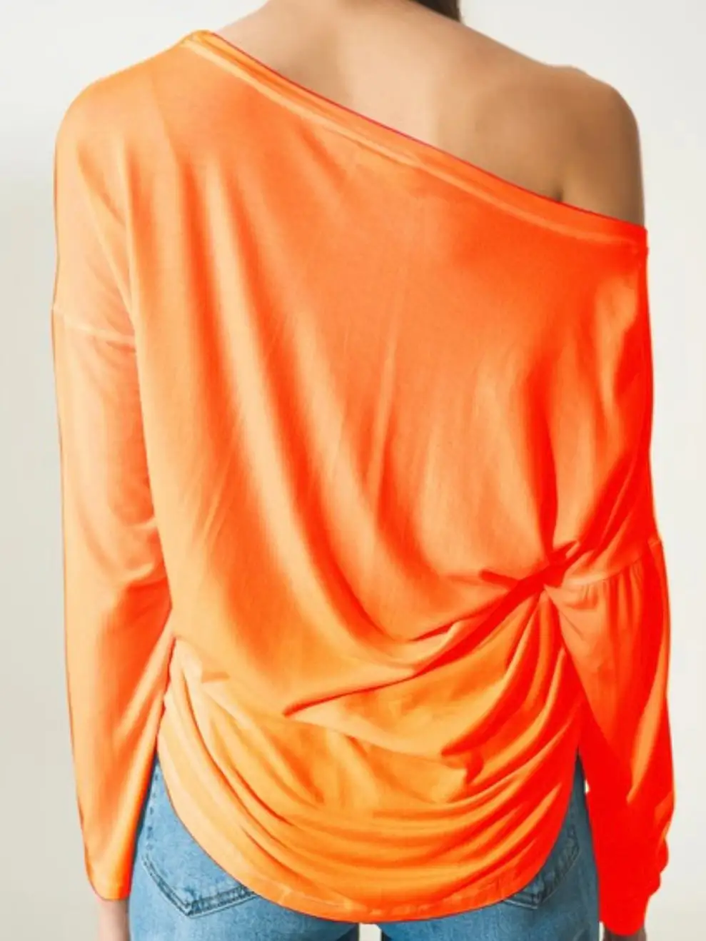 Long Sleeve Open Shoulder Top