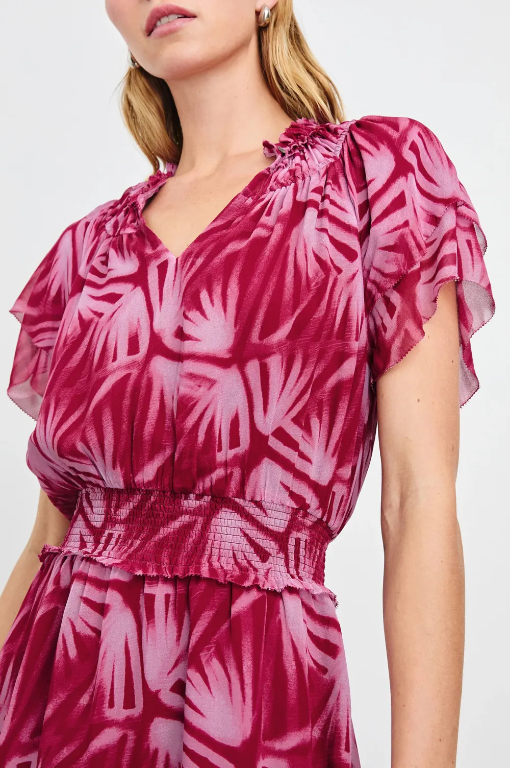 Retro Pleated Waist-Hugging Dress