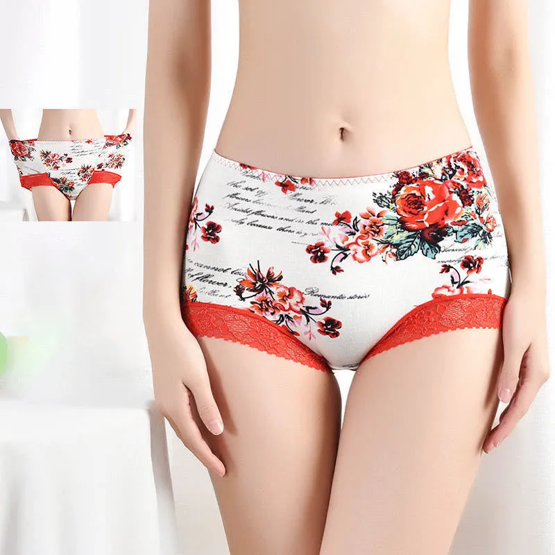Plus Size Lace Trim Breathable Panty