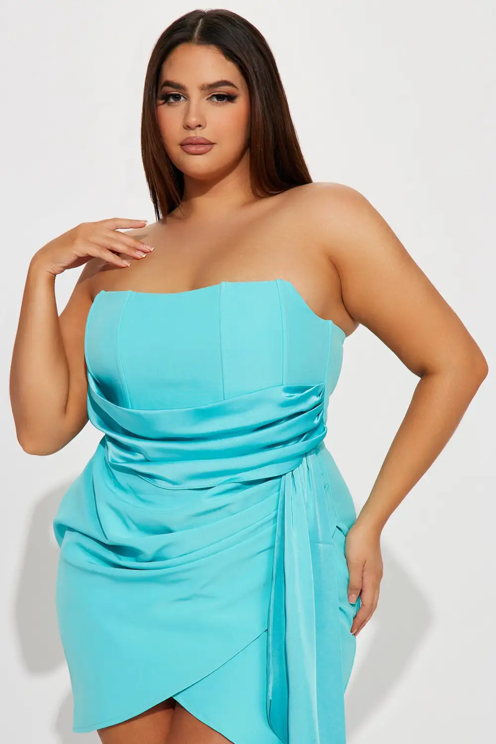 Evermore Elegance Mini Dress - Aqua