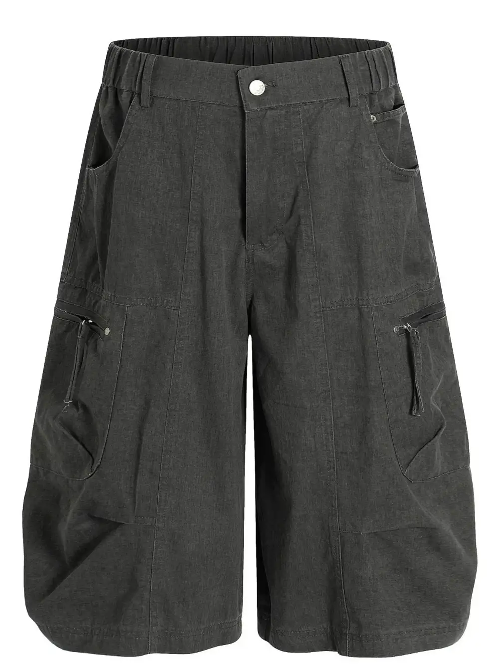 Relaxed Utility Cotton Blend Casual Shorts