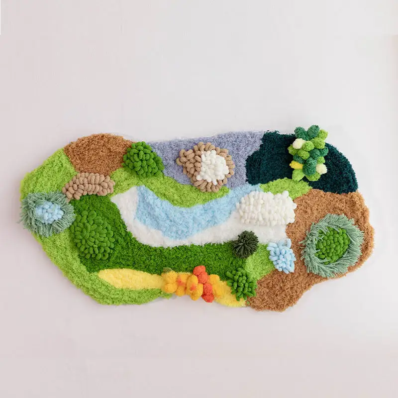 Handmade Moss Rug & Coasters Tufting Coaster Handmade Material Pack Kit