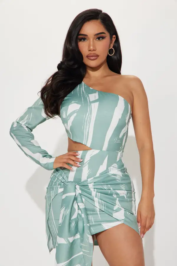 Annalisa Textured Mini Dress - Teal