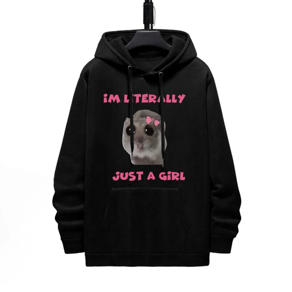 IM LITERALLY JUST A GIRL PATTERN PRINTED HOODIE