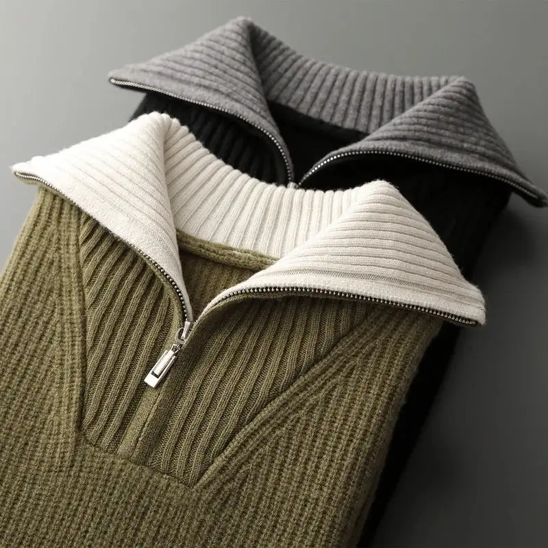 Wool Quarter Zip Pullover