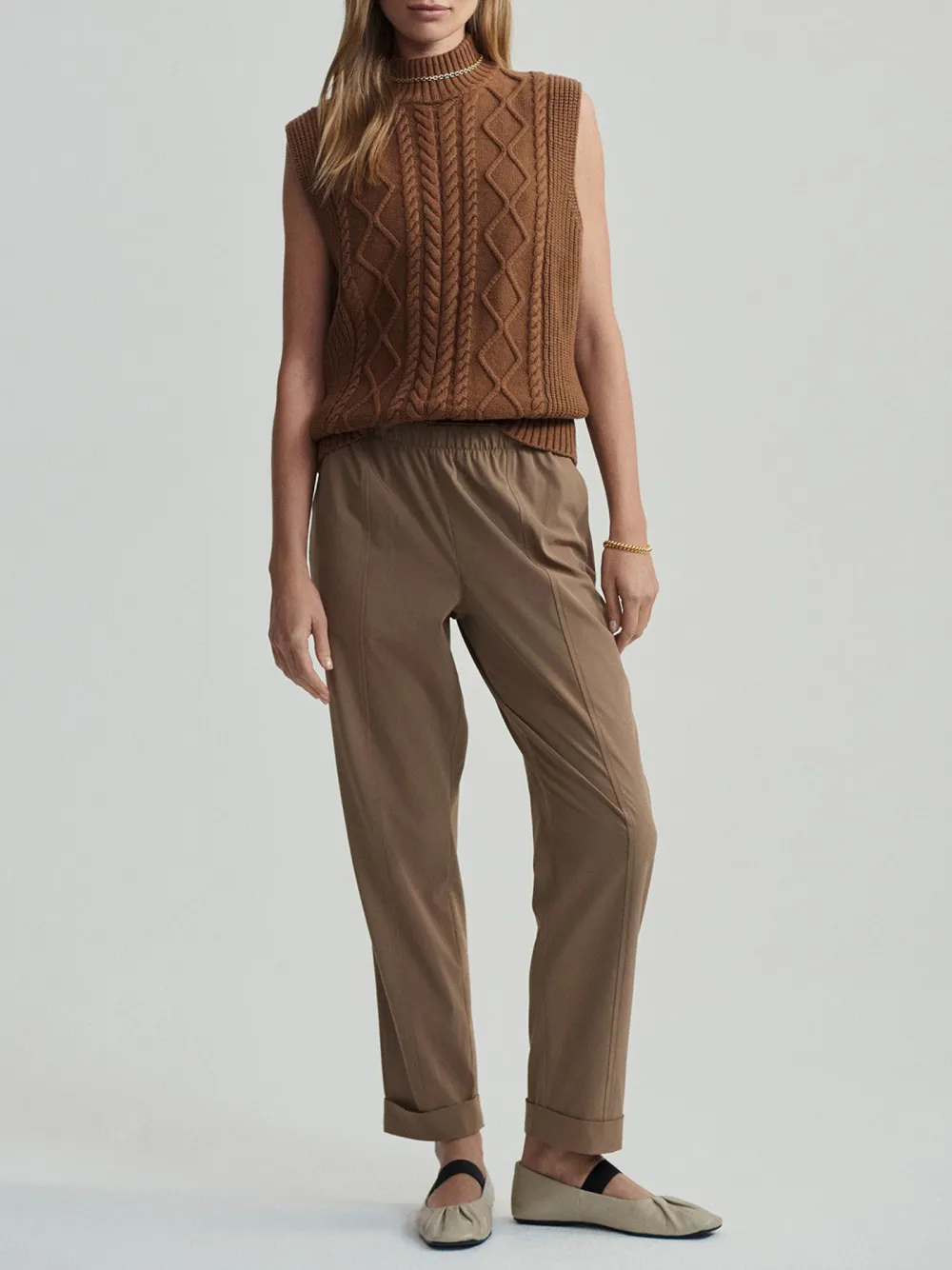 Argyle Pattern Roll Neck Vest