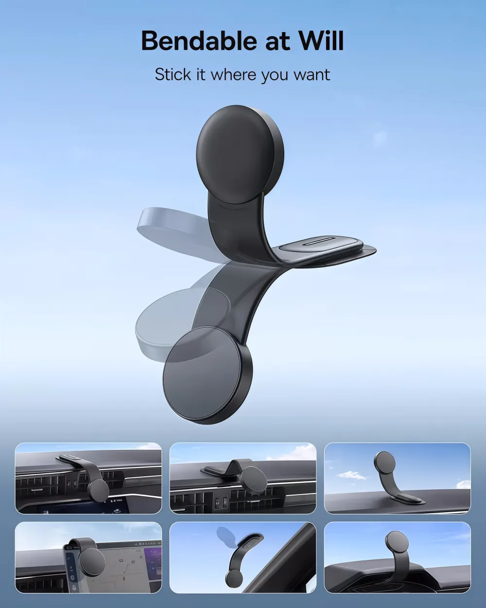 Freely Bendable Car Phone Mount