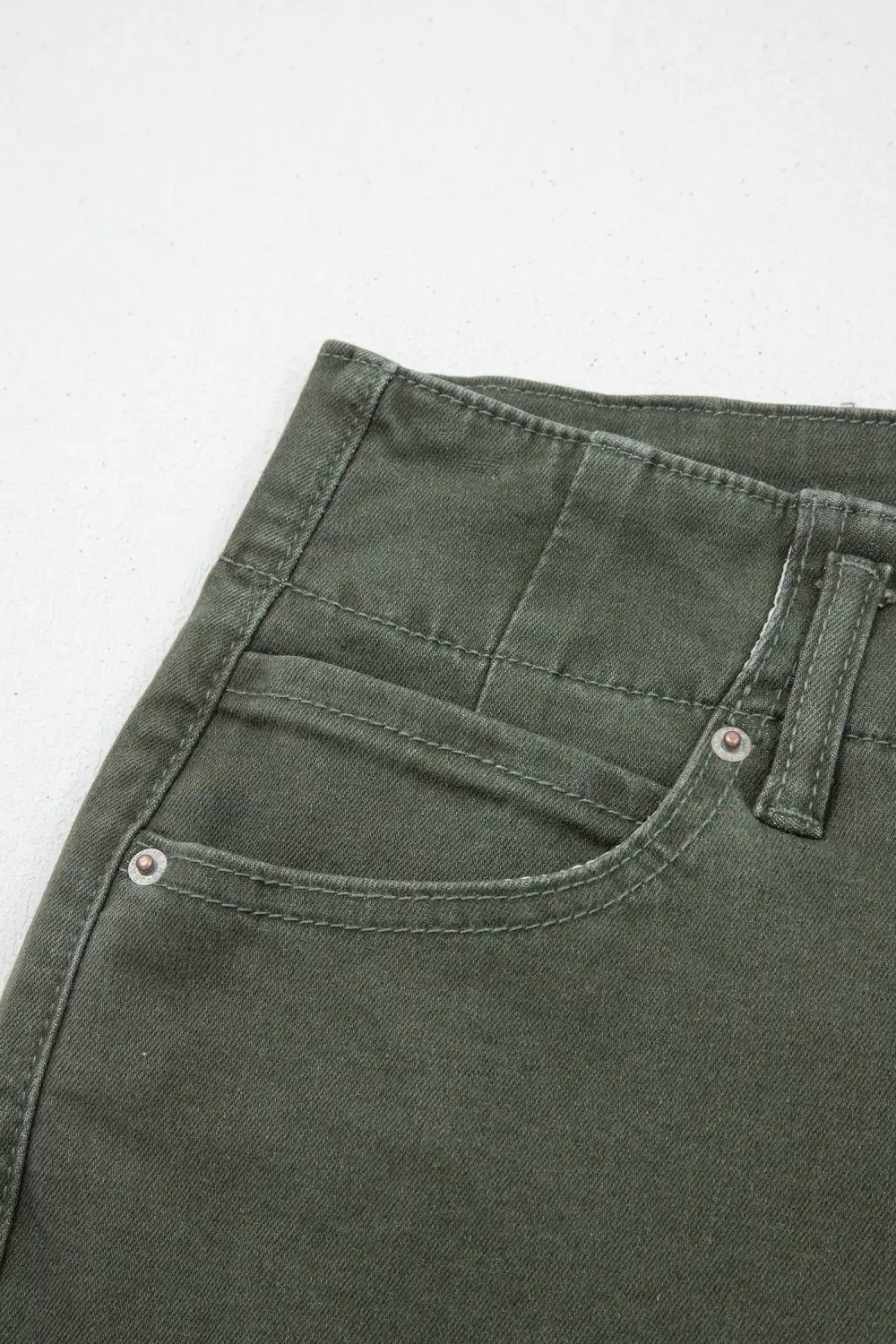 Button High Waist Wide Leg Jeans