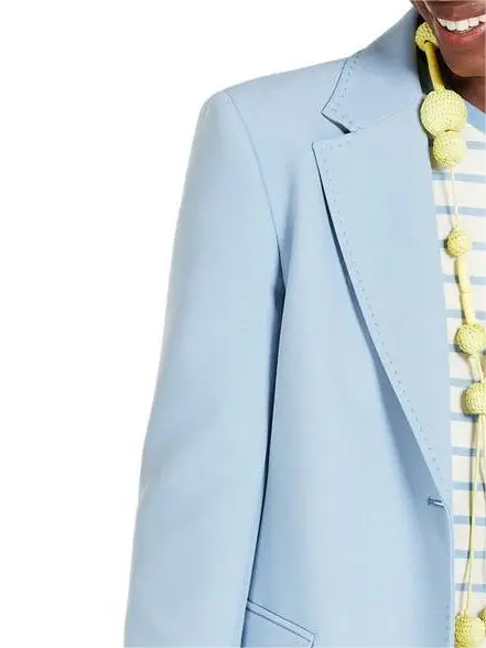 Single Breasted Stretch Canvas Blazer