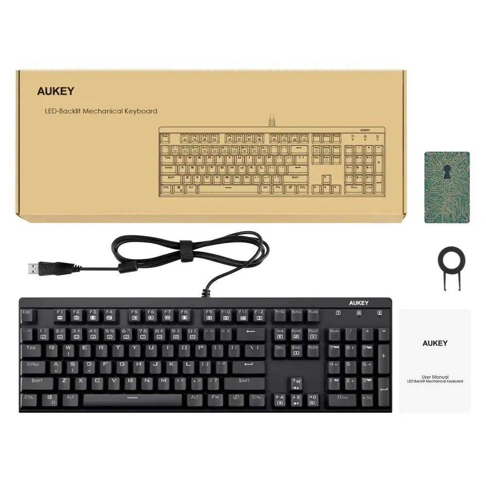 AUKEY KMG6 Mechanical Keyboard Red Switches 104key