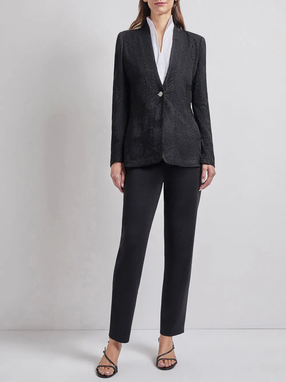 Solid Color Jacquard Jacket
