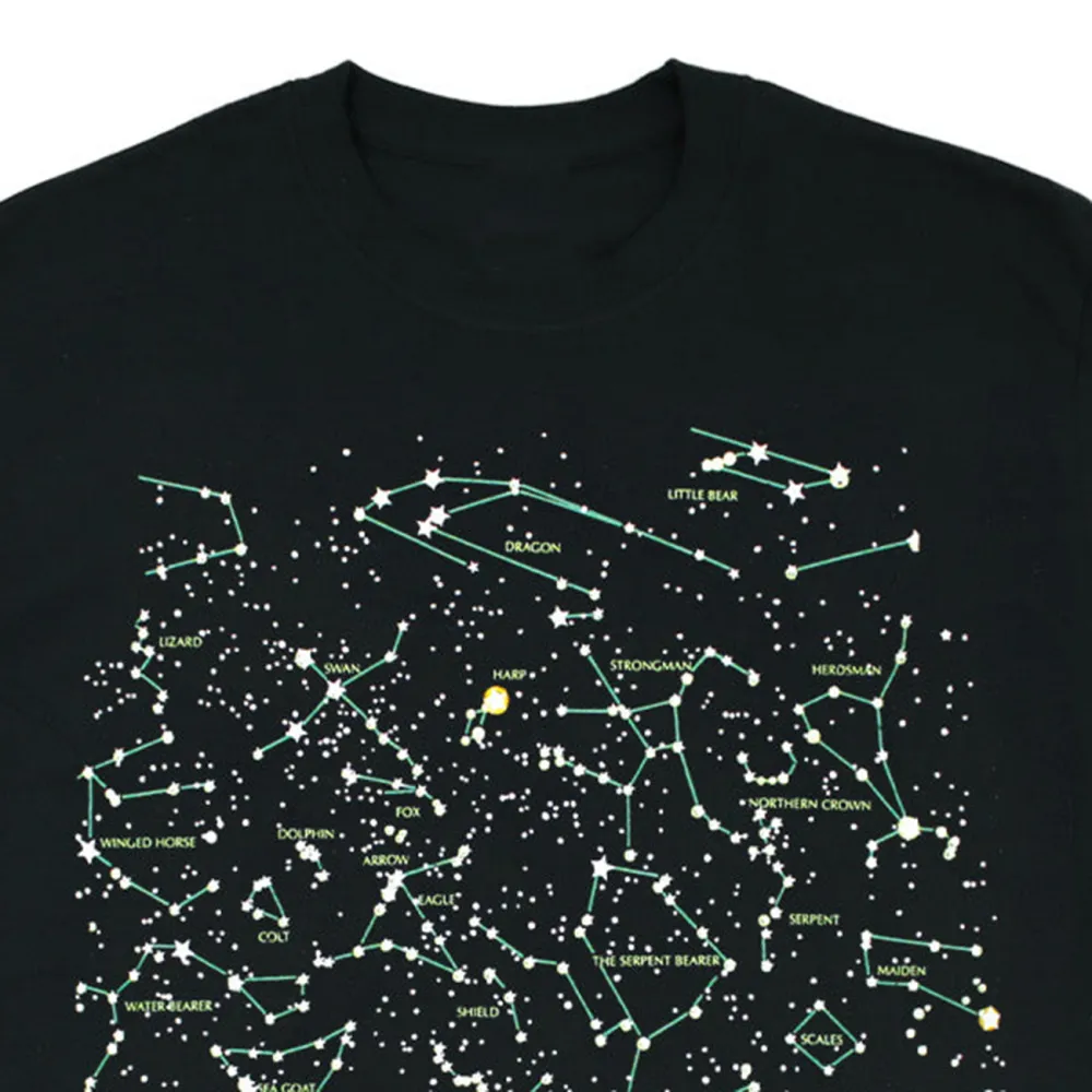 Constellations Printed Round Neck Long Sleeved T-Shirt