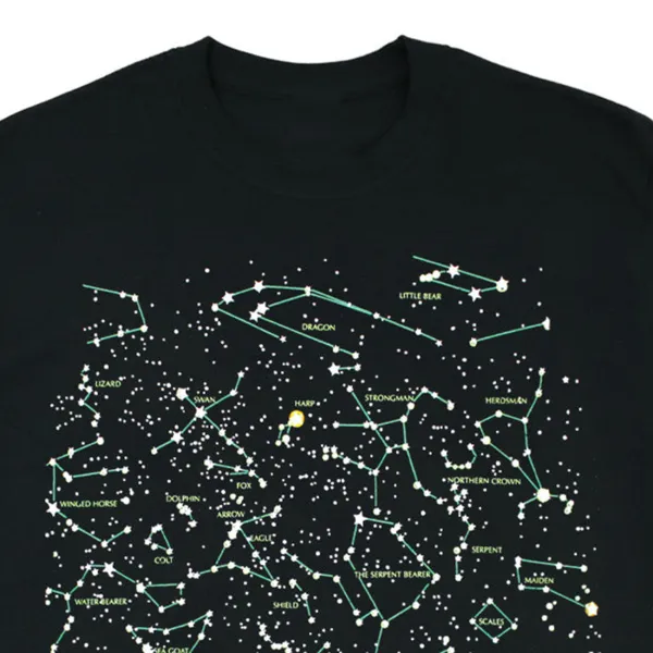 Constellations Printed Round Neck Long Sleeved T-Shirt
