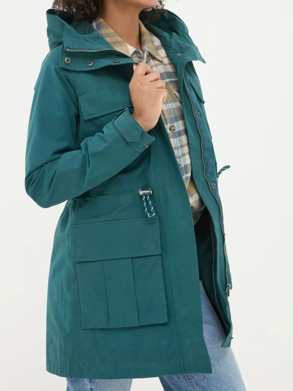 Tiegan Teal Blue Waterproof Coat