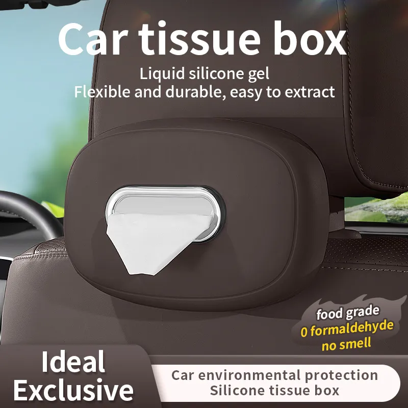 🚗 50% OFF Car Headrest Tissue Box Holder – Soft Silicone, Easy Reach & Washable