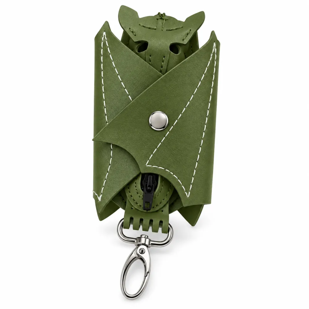 Bat shaped Gothic faux leather compact wallet - mini crossbody fashion bag with detachable shoulder strap, a terrifying Gothic accessory for nightclubs and holiday costumes