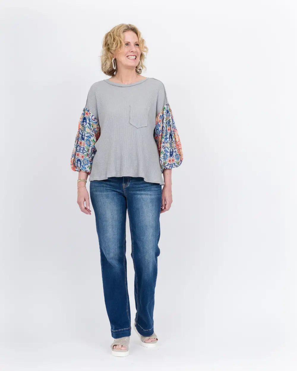 Emberly Top - Blue Gray