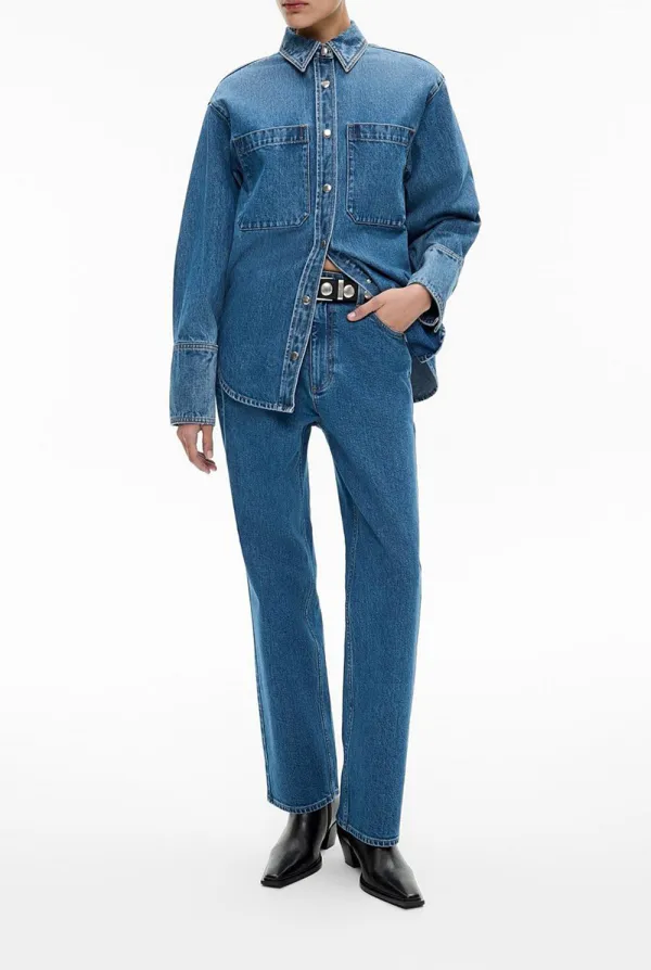 Retro Denim Long Pants