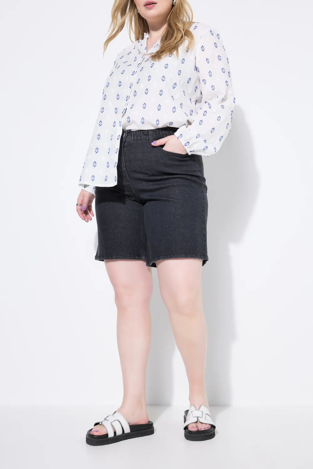 Zipper Denim Shorts
