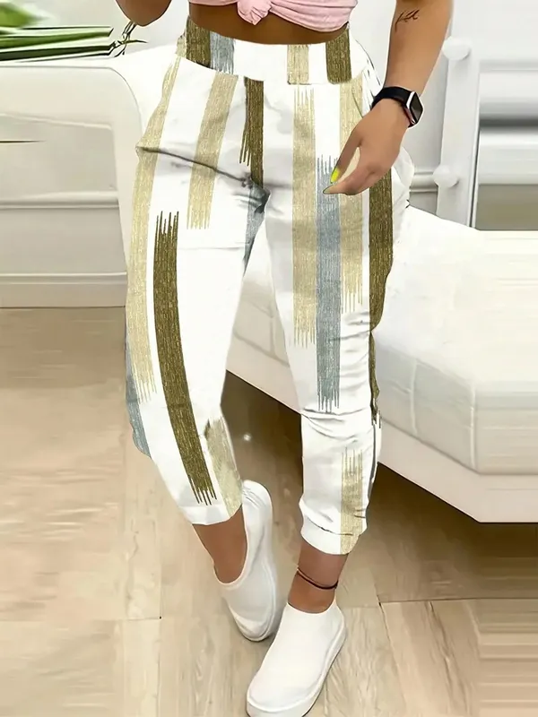 Women's Striped Drawstring Trousers