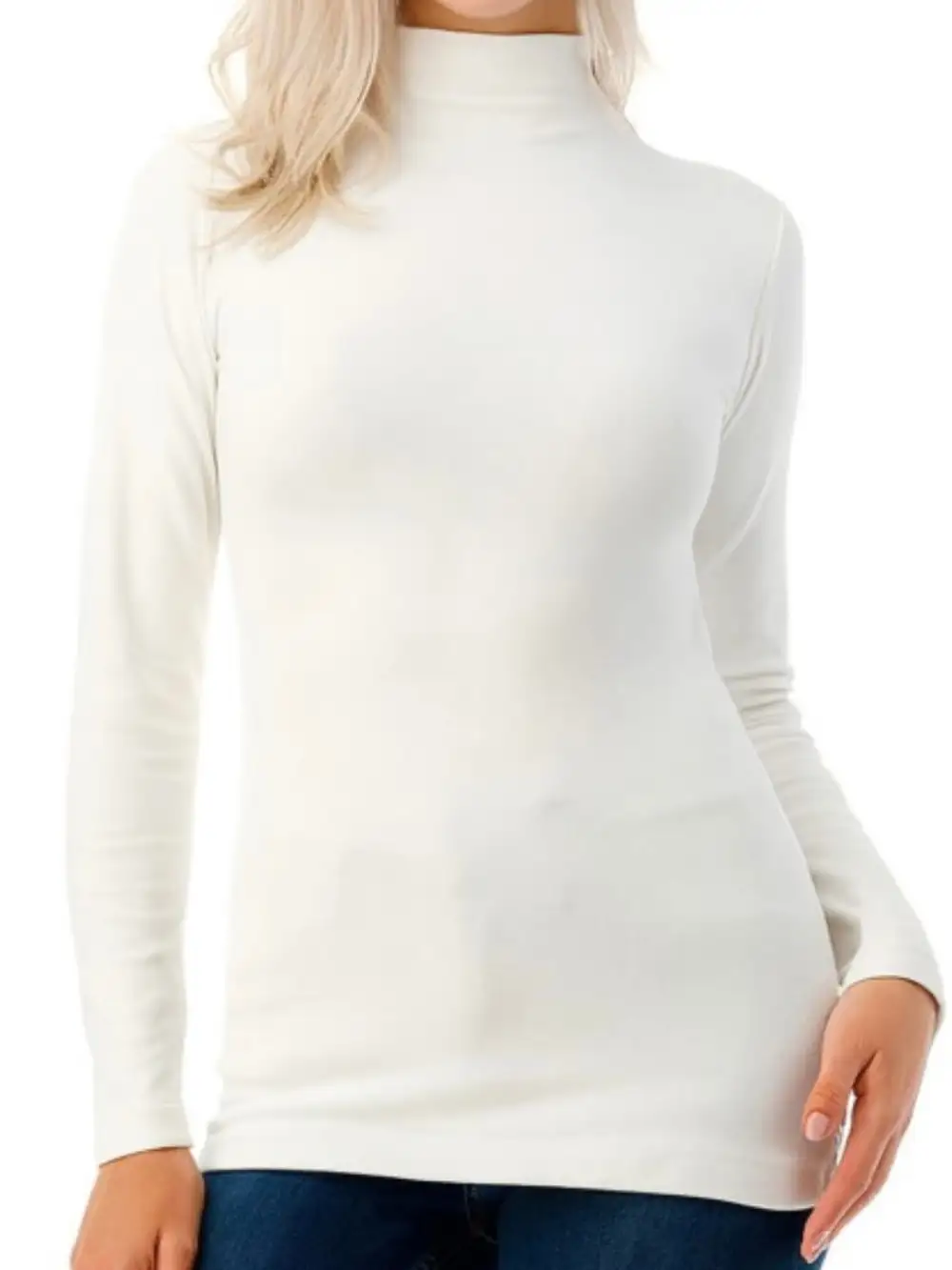 Solid Fleece Mock Neck Top