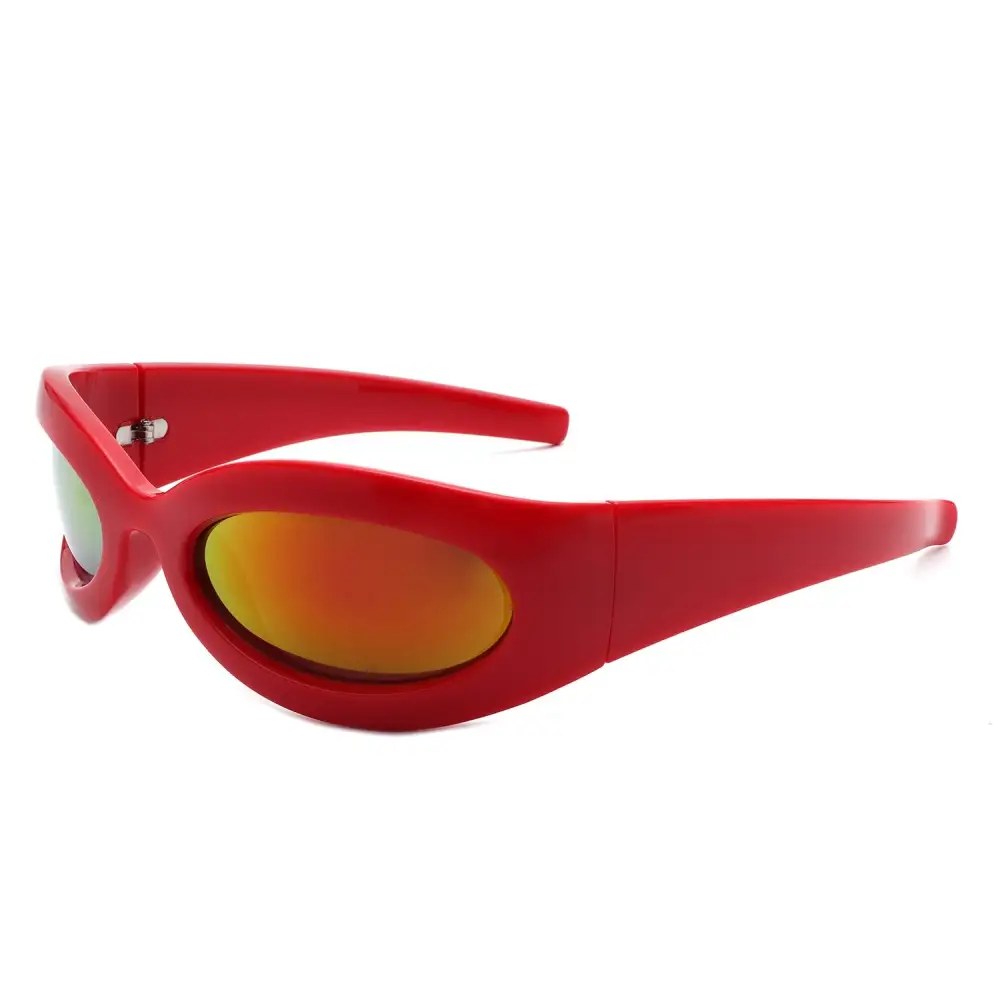 Patterned Oval Round Frame Sunglasses