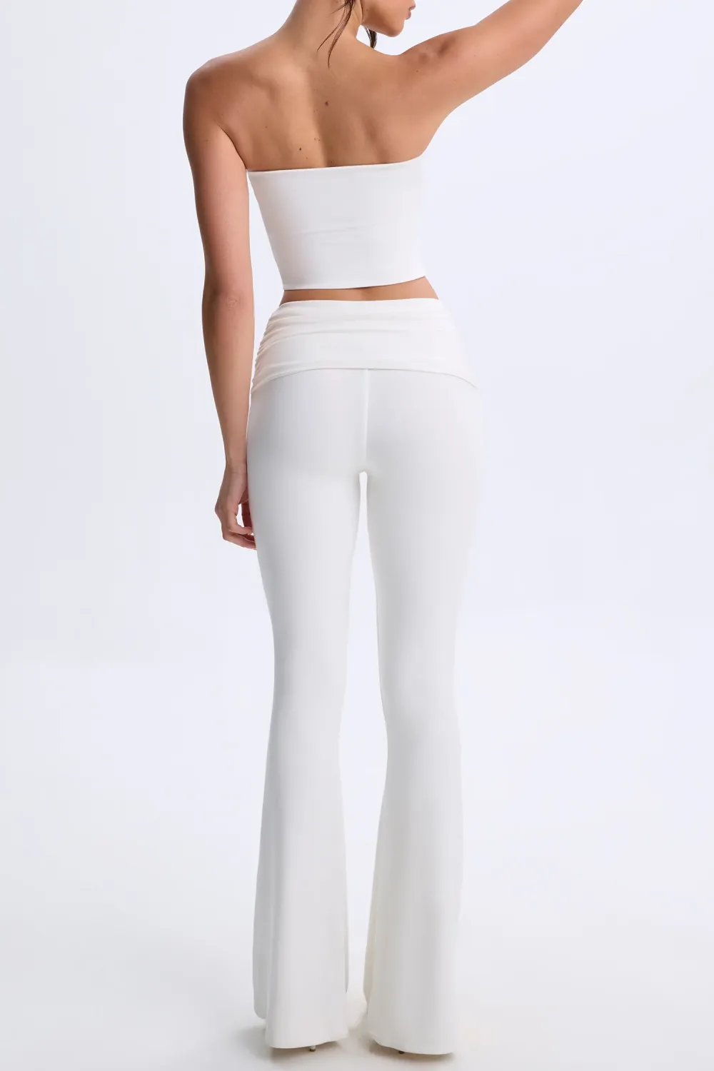 Mid-Rise Flared Trousers For Women