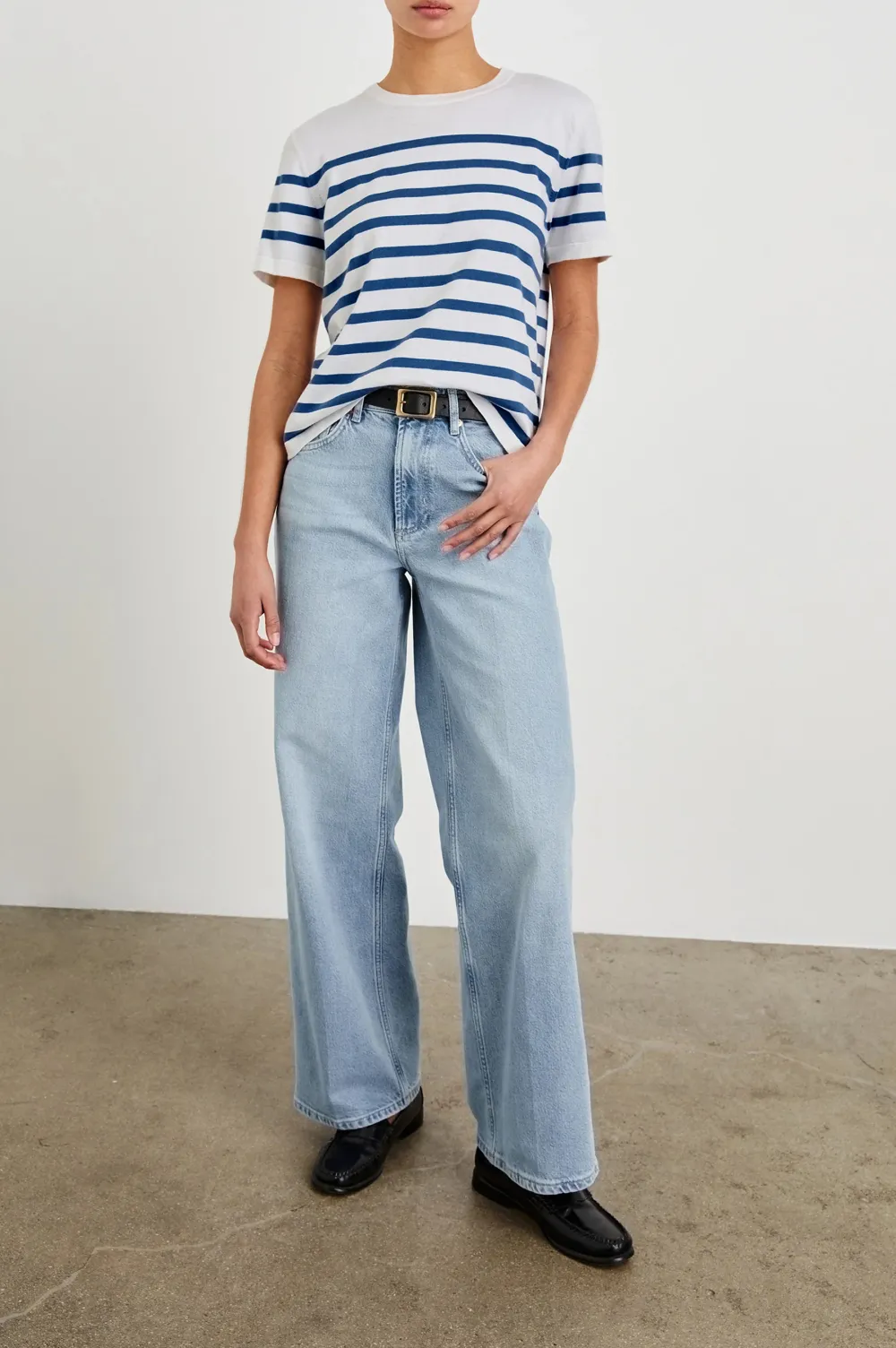 Pure Cotton Striped Printed Women's T-Shirt