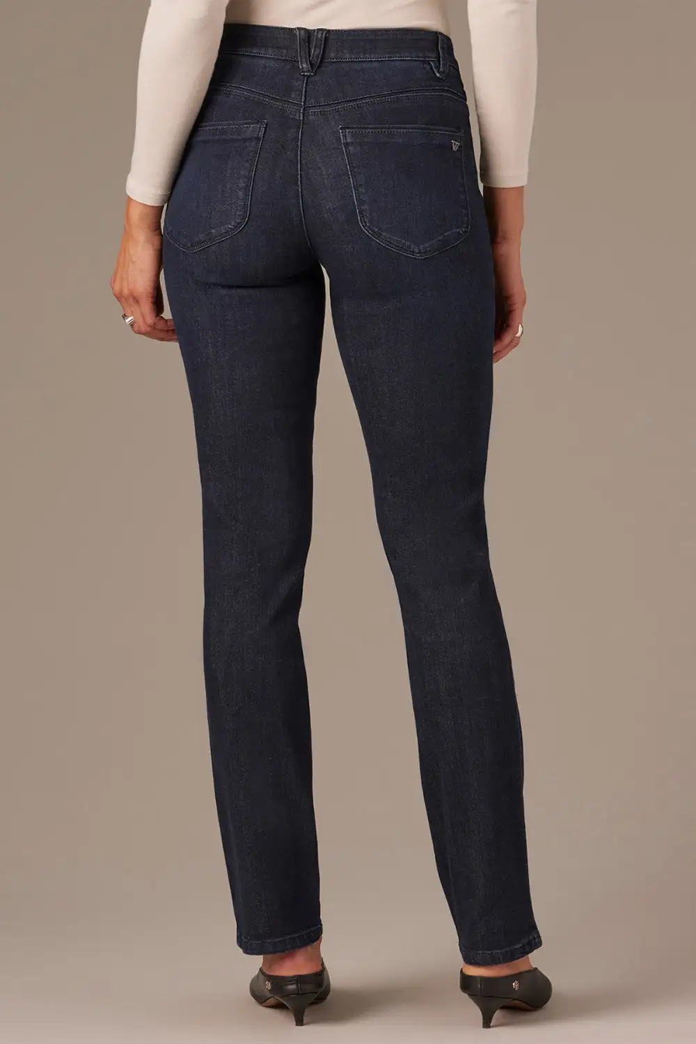 Relaxed Petite Mid Rise Straight Leg Jeans