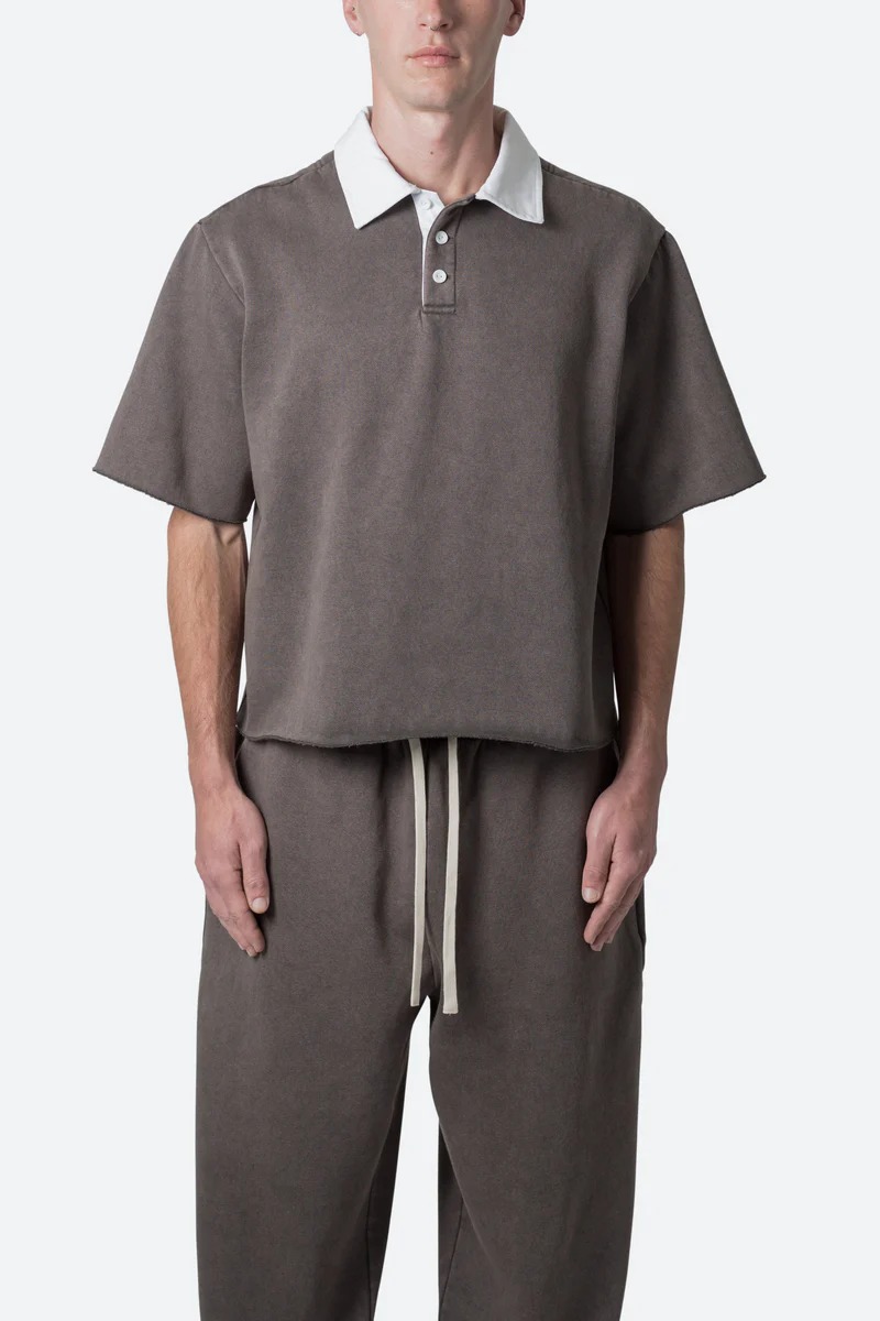 FLEECE OVERSIZED POLO SHIRT