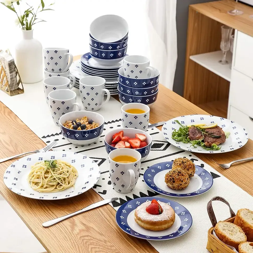 58pcs deluxe ceramic tableware set