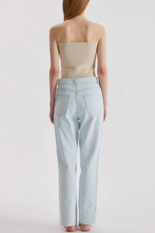 Straight-Leg Denim Pants