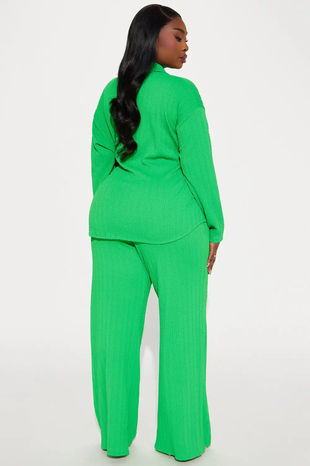 Everlasting Textured Pant Set - Green