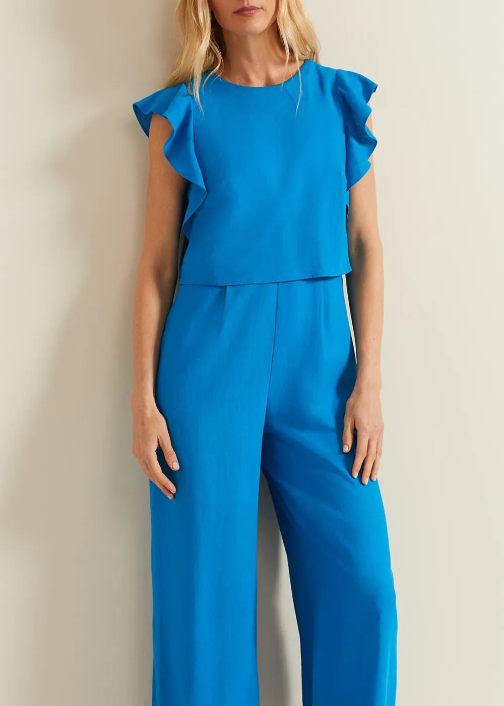 Loose Linen Solid Color Commuter Style Women's Jumpsuit