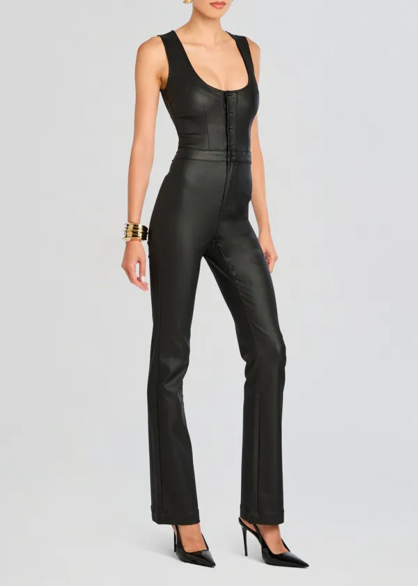 Coated Denim Jumpsuit