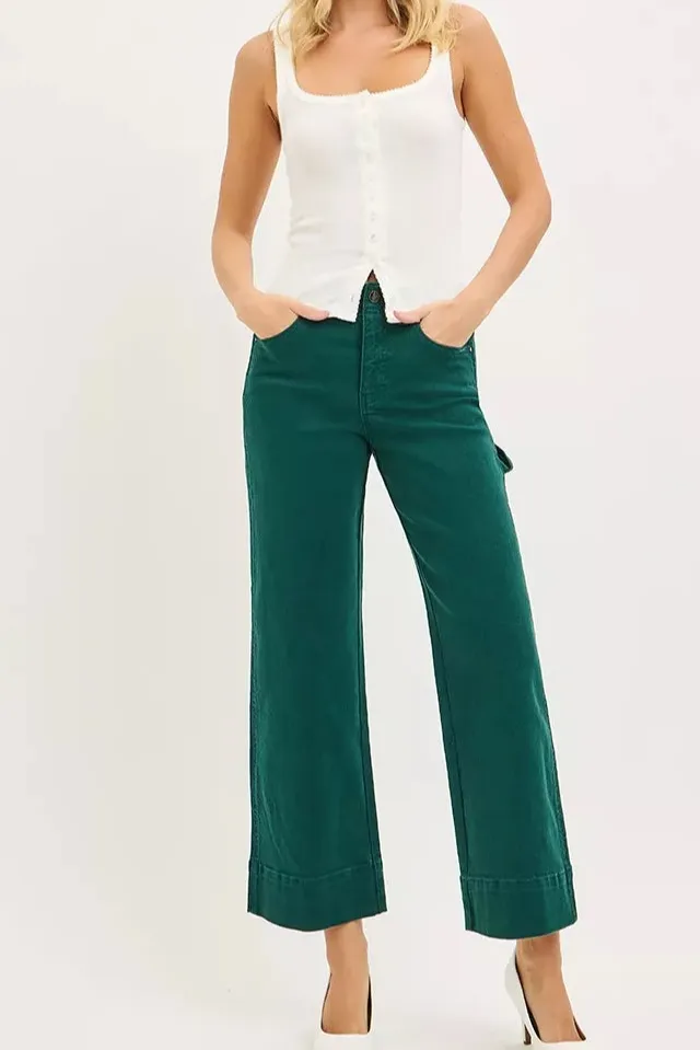 Tummy Control High Rise Crop Wide No Waist Band