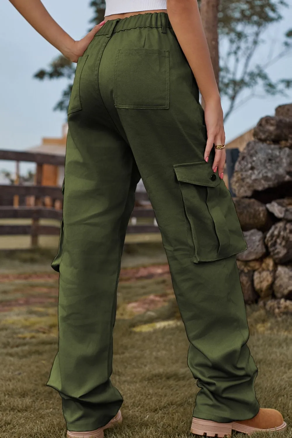 Loose Fit Long Jeans With Pocket
