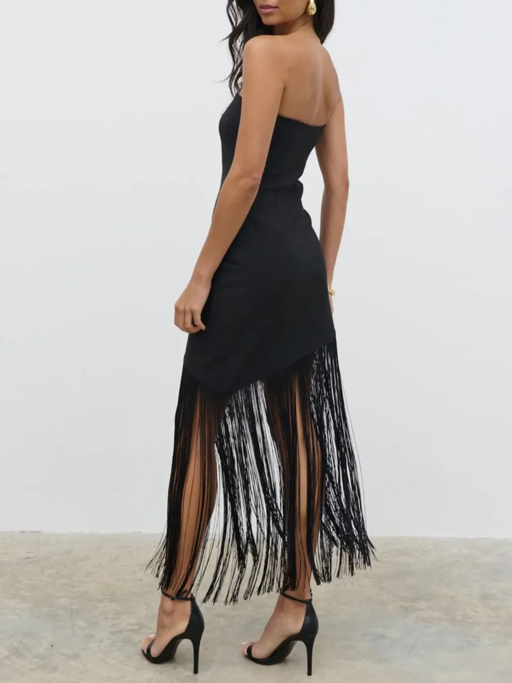 Bandeau Fringed Dress