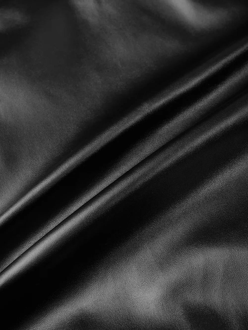Pu Shawl Collar Plain Long Sleeve Jacket