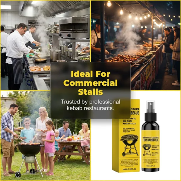 BBQ Grill Cleaner | Grease Remover for Grates & Skewers | Outdoor Barbecue Cleaning Solution